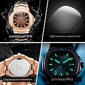 abordables Montres à quartz-OLEVS Femmes Hommes Montre à quartz Luxe Grand cadran Mode Affaires Lumineux Calendrier IMPERMÉABLE Bracelet en acier inoxydable Suivre