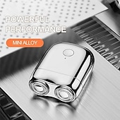 cheap Personal Care &amp; Health-Waterproof Portable USB Men&#039;s Shaver Dual-Head Magnetic Mini Electric Razor Compact Beard Trimmer for Men Rechargeable USB Charging Travel Friendly Shaving Device
