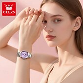 olcso Quartz órák-OLEVS Női Kvarc Karóra Luxus Divat Strassz Üzlet Fénylő Naptár VÍZÁLLÓ Rozsdamentes acél szíj Néz