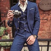 levne oblečení-Retro Řvoucí 20s 20. léta 20. století Třídílný oblek Kostýmové kalhoty Velký Gatsby Gentleman Gangster Maškarní kostým Pánské Plesová maškaráda Svatební Svatební host Večírek Dospělé Kabát Kalhoty