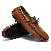 halpa Miesten loaferit ja nauhattomat kengät-Ruskeat mokkasiinit miehille – klassiset slip-on-kengät käsin ommelluilla yksityiskohdilla, sopivat sekä rentoon että juhlavaan käyttöön