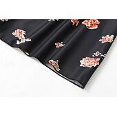 preiswerte Ausgefallene Kleider-Damen Midikleid Boho-Kleid Druckkleid Westernkleid Mode Outdoor Urlaub Wochenende Normale Passform Einfach Langarm V Ausschnitt Schwarz Sommer