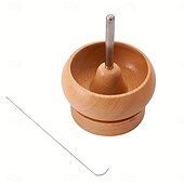abordables Bricolage-Spinner à perles en bois sans effort pour la fabrication de bijoux DIY Spinner à bracelets en bois fabriqué à la main avec aiguille à perles en métal parfait pour créer des graines colorées &amp;bracelets