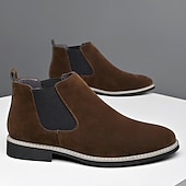 abordables Botas del Chelsea-Botines Chelsea marrones clásicos para hombre con paneles laterales elásticos: calzado urbano moderno para el trabajo, citas nocturnas y ocasiones semiformales.