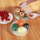 cheap Home Supplies-100PCS Reusable Elastic Food Storage Covers, Transparent Stretchable Plastic Bowl and Plate Lids, Airtight Seal Wraps, No Odor, Ideal Alternative to Foil and Cling Film for Kitchen Use