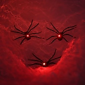 abordables Halloween intérieur-Lot de 2 araignées lumineuses et 2 globes oculaires lumineux pour Halloween, décoration d&#039;ambiance de fête intérieure, lumière d&#039;ornement, lumière d&#039;horreur et d&#039;atmosphère étrange