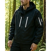 cheap Outdoor Jackets-Men&#039;s Windbreaker Hiking Jacket Rain Coat Outdoor Waterproof Windproof Lightweight Hiking Outfits Hiking Clothes Spring Autumn / Fall Top Camping / Hiking / Caving Running Black White Dark Purple