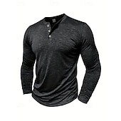 economico Cime-Per uomo Camicia da escursionismo cima dell&#039;escursionismo Camicia Henley Manica Lunga Maglietta Top Esterno Leggero Traspirante Zip a un quarto Poliestere Nero Bianco Blu marino Tennis Golf Corsa