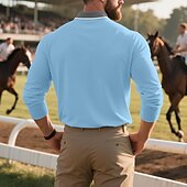 preiswerte Klassisches Poloshirt für Herren-Herren Golfshirt Golf Poloshirts Arbeit Lässig Revers Kurzarm Basic Modern Farbblock Knöpfe Frühling Herbst Normale Passform Aprikose Schwarz Weiß Gelb Rote Marineblau Golfshirt
