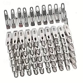 billige Lagring og oppbevaring-100 stk. klesklyper i rustfritt stål, sklisikre, vindtette klesklyper i metall, slitesterke rustbestandige klesklyper for innendørs bruk &amp;utendørs bruk, sokkeorganiseringsknagger med sterkt grep