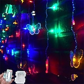 お買い得  デコレーション＆ナイトライト-クリスマスライト LED バタフライ/アイスコーン/ペンタグラム/クリスマスツリー/スノーフレークカーテン つららフェアリー キャンプストリングライト ガーランド 屋外用 家庭用 新年パーティー装飾 1個
