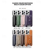 billige iPhone-etuier-telefon Etui Til iPhone 16 Pro Max Plus iPhone 16 iPhone 15 Pro Max Plus iPhone 15 iPhone 14 Pro Max Plus iPhone 13 Pro Max Mini Bakdeksel med stativ Kortspor Støtsikker Kontor / Bedrift TPU PU lær