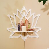 お買い得  キャンドル＆キャンドルホルダー-組み立て式フローティングシェルフ - ミニマリストな蓮のデザインの壁掛けディスプレイラック、釘不要の取り付け、キャンドルホルダー、リビングルーム、または家の装飾用の装飾的な壁コーナーシェルフ