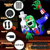 olcso Halloween szabadtéren-halloween felfújható sírkő kültéri dekorációk, a halottak napja felrobbantó udvari dekoráció beépített LED-es lámpával gyepre, otthonra, dia de los muertos partira, beltéri és kültéri