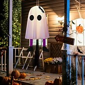 お買い得  ハロウィン室内-ハロウィンゴースト吊り下げゴースト屋内および屋外ポーチツリー中庭ガーデンテラス装飾ライト3照明モード風景ライト1個