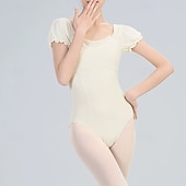 preiswerte Ballettbekleidung-Ballett Trikot / Einteiler Unifarbe Spleißen Tüll Damen Leistung Training Kurzarm Hoch Polyester