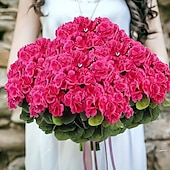 economico Piante e Fiori Artificiali-8 mazzi di fiori di geranio artificiali resistenti ai raggi UV, piante finte rosa vivaci con verde per decorazioni per interni, esterni, giardini e matrimoni.