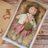 abordables Poupées-Poupée Waldorf faite à la main, bébé fille avec ensembles de vêtements - poupée en peluche douce de 11,8 pouces pour les tout-petits, cadeau de Noël idéal pour les enfants