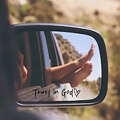 cheap Wall Stickers-4pcs Trust in God Car Rearview Mirror Sticker, Car Rearview Mirror Decal, Inspirational Vinyl Sticker, Ideal Christian Gift, Jesus Faith Letter Decals for Car Interior