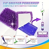 abordables Les fournitures de nettoyage-Lot de 4/6 tampons de nettoyage amovibles – Recharges de balais en fibres synthétiques lavables et réutilisables violettes, idéales pour le nettoyage de la maison, la cuisine et la rentrée scolaire