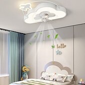 abordables Ventilateurs de plafond lumineux-Plafonnier LED avec ventilateur, éclairage décoratif pour chambre d&#039;enfant, luminaire décoratif pour chambre à coucher, éclairage à intensité variable, silencieux, avec télécommande