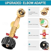 abordables Ustensiles de cuisson-Adaptateur de recharge de propane robuste de 1 lb à 20 lb Adaptateur de recharge de propane facile à remplir avec valve &amp;jauge idéale pour la cuisine en extérieur &amp;barbecues