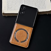 cheap Samsung Cases-Phone Case For Samsung Galaxy Z Flip 7 Z Flip 6 Z Flip 5 Z Flip 4 Z Flip 3 Back Cover Magnetic Shockproof Retro TPU PU Leather