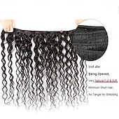 baratos 3 conjuntos de extensões de cabelo natural-3 pacotes de cabelo humano brasileiro, extensões de cabelo humano com ondas d'água, 8-28 polegadas, 300g