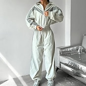 رخيصةأون بدلات رياضية-نسائي بدلة رياضية بنطلونات بنطلون رياضي رباط جيب ألوان متناوبة أطقم ملابس رياضية الربيع أسود أحمر الصالة الرياضية تدريب ركض خصر عالي ضد الهواء خفة الوزن رطوبة فتل كم طويل رياضة ألبسة رياضية مرن نسبياً