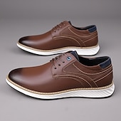 economico Casuale-Per uomo Oxfords Camminata Casual Pelle PU Confortevole Antiscivolo Traspirante Allacciatura Nero Marrone Autunno Inverno