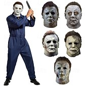 cheap Wearables &amp; Dress-Up-Halloween Michael Myers Mask for Adults, Realistic Scary Costume Latex Face Mask, Horror Movie Killer Cosplay for Halloween Party Props