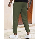 levne Kalhoty chinos-Pánské Upnuté Kalhoty Kalhoty chinos Šňůrky Kapsy Bez vzoru Pohodlné Po kotníky Denní Obchod Práce Módní Klasický styl Vodní modrá Černá Lehce elastické