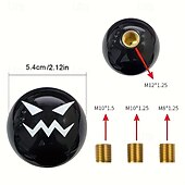 economico Ornamenti e pendenti per auto-1 pomello del cambio in acrilico a forma di diavolo di Halloween, resistente, nero con design di espressione bianca, divertente accessorio per interni auto, regalo ideale, articolo per interni a tema