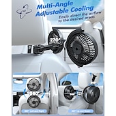 cheap Indoor Lighting-Car Fan USB Powered for Baby, Dual Car Cooling Fans for Backseat 3 Speed Separate Controlled Quiet Brushless Motor 360 Rotatable 5V Rear Seat Air Circulation for Vehicle Van Truck SUV RV(USB Plug)