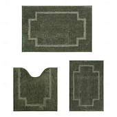 levne Sada 3 ks koupelnových koberců-obdélníkový 3/5&quot; (1,5 cm) Rohožky na stroji Polyester Non Skid Klasické Pevná barva