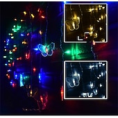 お買い得  デコレーション＆ナイトライト-クリスマスライト LED バタフライ/アイスコーン/ペンタグラム/クリスマスツリー/スノーフレークカーテン つららフェアリー キャンプストリングライト ガーランド 屋外用 家庭用 新年パーティー装飾 1個