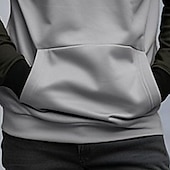 billige grunnleggende hettegensere for menn-Herre Hattetrøje Gul Rød Kakifarget Grå Med hette Fargeblokk Fargeblokk Lomme foran Sport &amp; Utendørs Avslappet Daglig Gatemote Kul Sportsklær Alle årstider Klær Gensere Gensere