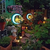 preiswerte Bodenlichter-Solarleuchten für den Außenbereich, mondförmige Lichterkette aus Metall, wasserdicht, LED-Gartenlandschaftslicht für Terrassen- und Hofdekor, 1 Stück