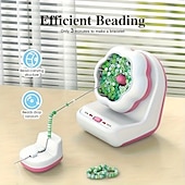 cheap DIY Art-Fully Automatic Bead Rotating Machine Vertical and Horizontal Electric Turntable DIY Professional Rice Bead Tassel Jewelry Making Tool Creative Handmade Bracelet Weaving Kit Perfect Birthday Gift