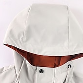 preiswerte Sportjacke-Herren Outdoorjacke Freizeitjacke Urlaub Täglich Winddicht Warm Tasche Herbst Winter Farbblock Buchstabe Mode Klassisch Mit Kapuze Regulär Weiß Dunkelgray Jacken