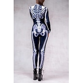 levne Kostýmy pro páry a skupiny-Halloweenský kostým s lebkou a kostlivcem, skupinové kostýmy pro páry, celotělový kombinéza, strašidelný kostým pro pány, ženy, chlapce, děti, dospělé, představení, párty, klub, halloween, karneval,