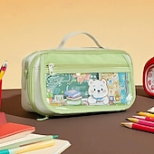 economico astucci e portapenne-Astuccio portapenne alla moda per bambini, design creativo, colore unito, cancelleria, album, materiale scolastico per bambini