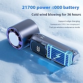 ieftine Ventilatoare-ventilator portabil cu afișaj digital inteligent, suport, ventilator pliabil, răcire cu semiconductori, ventilator fără lame