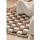 cheap Sofa Cover-Cream Sofa Cover  Couch Cover For Pets Dog Large Plaid Square Fuzzy Pet Dog Mat Bed