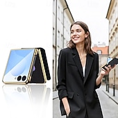 お買い得  サムスン用ケース-電話 ケース 用途 サムスンのギャラクシー Zフリップ7 Zフリップ6 Z Flip 5 Z Flip 4 Z Flip 3 バックカバー 全身保護 リングバックル 耐衝撃 レトロ風 TPU PUレザー