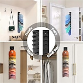 cheap Storage &amp; Organization-2 Packs Hat Organizer for Baseball Caps, Hat Rack for Wall with Strong Adhesive Hold up to 20 Hats, Hat Hanger Holder Display for Door Closet, Cap Organizer Storage Multilayer Two Mounting Option
