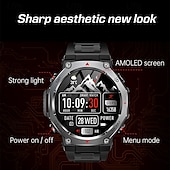 abordables Relojes inteligentes-Reloj inteligente deportivo con linterna y luz ultravioleta, resistente al agua hasta 5 ATM, Bluetooth, llamadas, para Huawei y Xiaomi, 2025