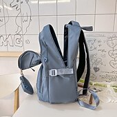 abordables Sacs à dos de Collège-Sac à dos d&#039;école noir pour adolescent avec motif patch et pochette – sac à dos élégant pour les collégiens et les lycéens, prêt pour la rentrée
