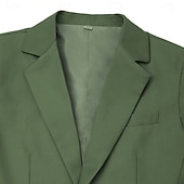 abordables Costumes de mariage-Costumes de mariage pour hommes Affaires Noire Sauge Mode Formelle Été Couleur unie Coupe standard 3 pièces Simple bouton Deux boutons