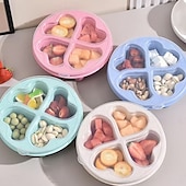 cheap Event &amp; Party Supplies-4pcs Heart-Shaped Bento Boxes with Transparent Lids, 4 Colors, Divided Snack Containers for Fruits, Candy, Nuts, and Tea Time Treats